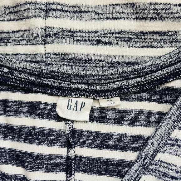 GAP Navy Blue & White Striped Brushed Round Hem Shirt Midi Dress Xsmall Women’s - Picture 8 of 10
